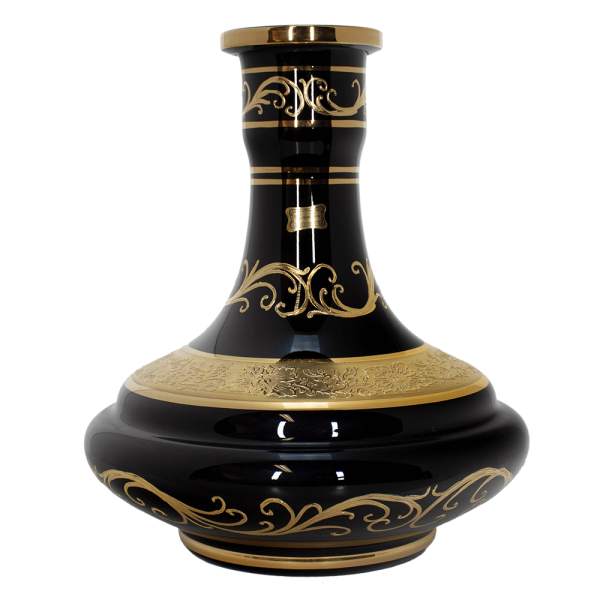 schwarze ufo genie form mit goldverzierung